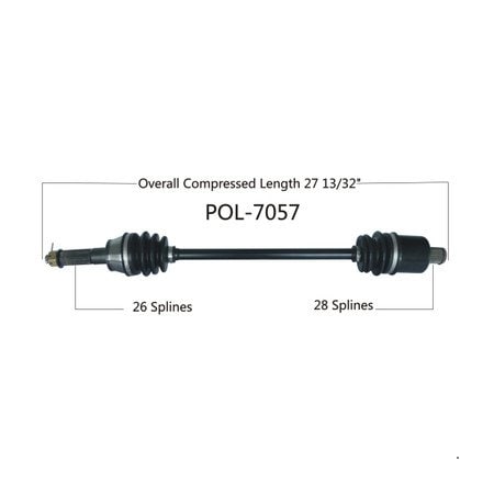 Wide Open OE Replacement CV Axle for POL REAR MRZR 2/4 RZR MV900 POL-7057